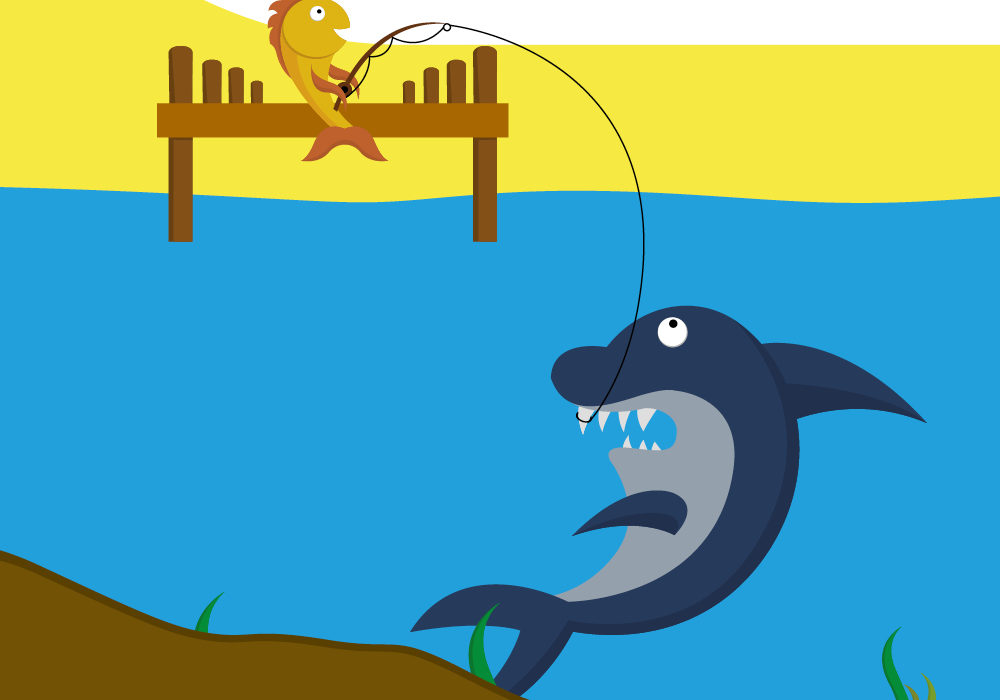 Fish and shark illustration